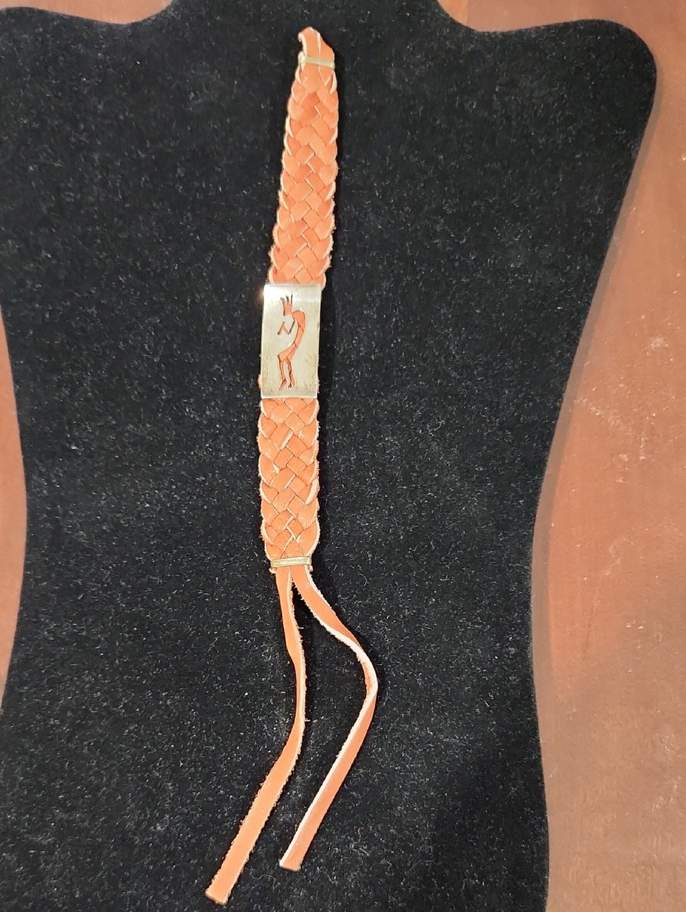 Braided Brown Leather Bracelet with Silver Plate